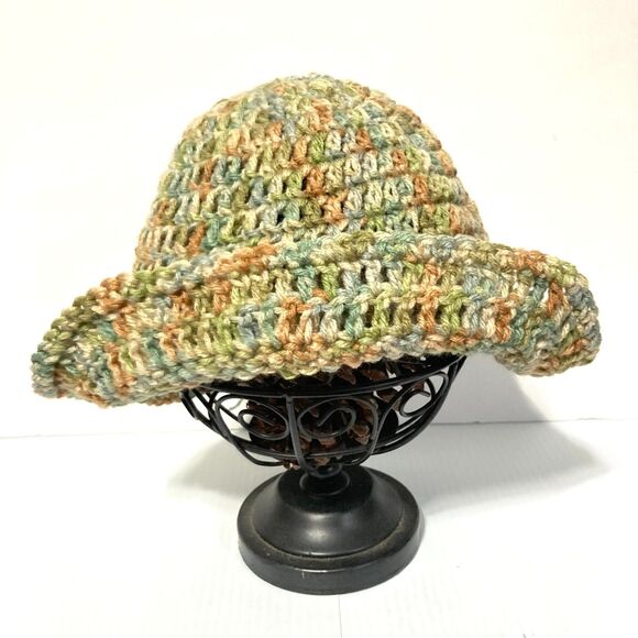 Bucket Hat Camo Camouflage Multicolored Handmade Knitted UNISEX - Picture 2 of 5